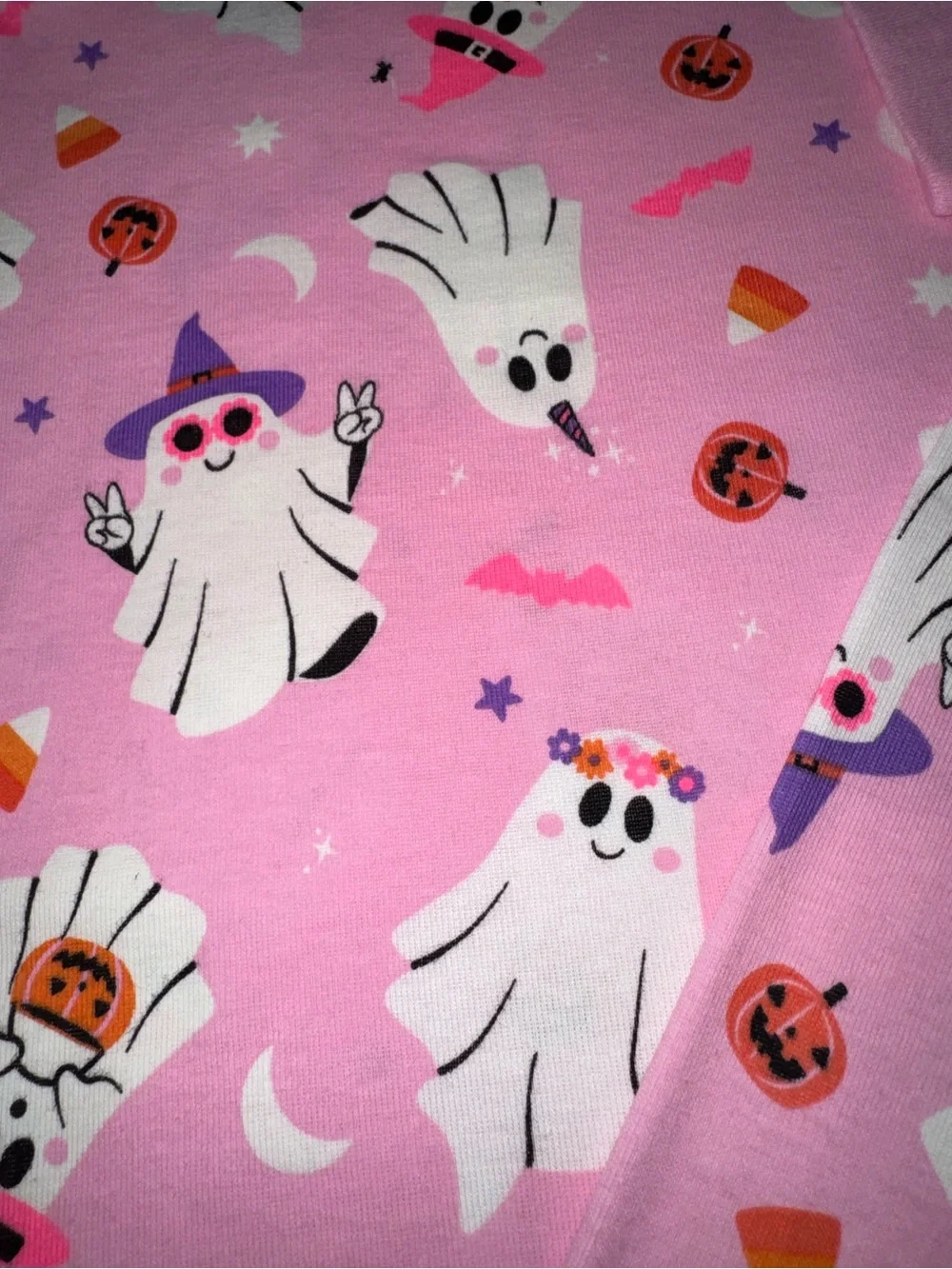 Halloween Girls Pink Ghost Pajamas Glow in the Dark PJs 5T